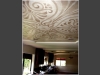 Victorian tile design blown up and stenciled on a ceiling